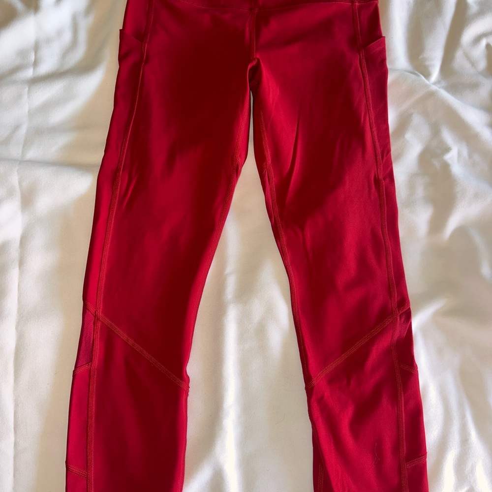 lululemon athletica Dark Red Pace Rival Cropped Leggings